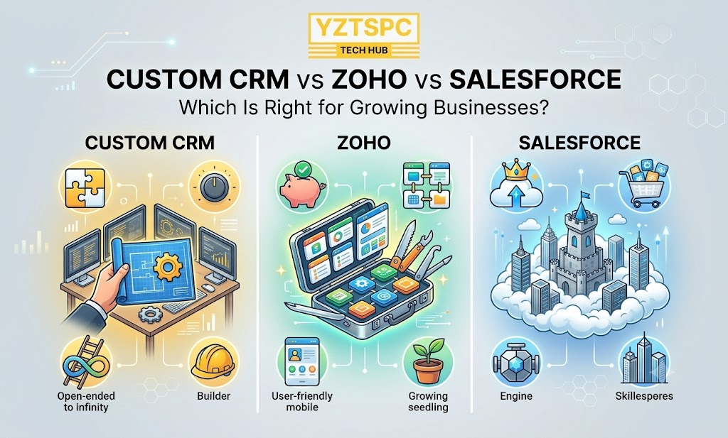 Custom CRM vs Zoho vs Salesforce: Which Is Right for Growing Businesses?